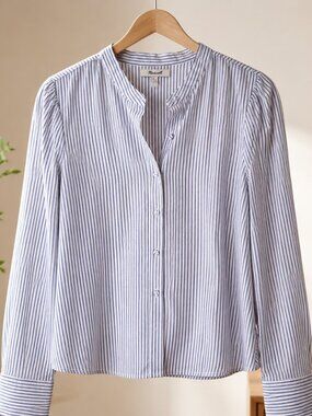 Madewell XL Blue White Striped Button Down Shirt Long Sleeve